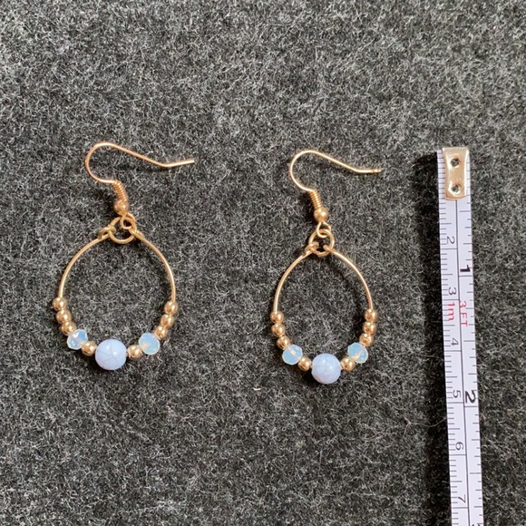 🌟Free🌟 Vintage hoop dangle earrings decorated with gem stones - Picture 4 of 4